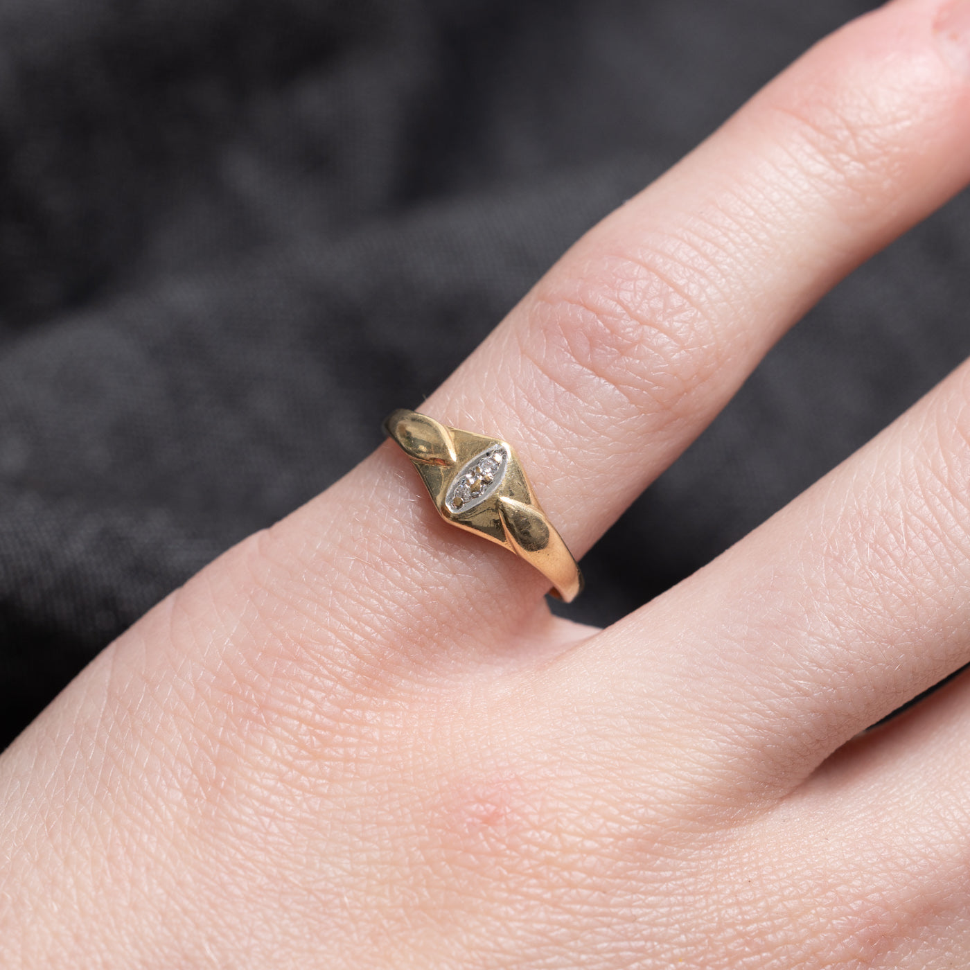 Diamond Marquise Shaped Tapered Ring | SZ 3.75 |