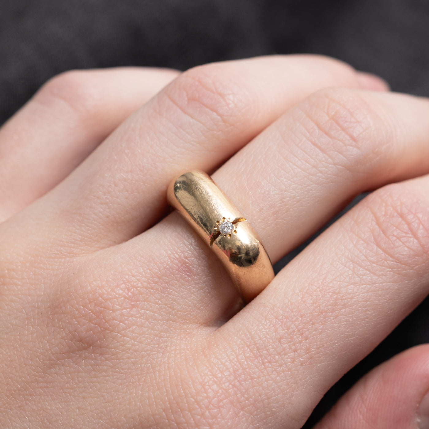 Star Set Diamond Soft Square Dome Band | 7.35mm | SZ 6.25 |