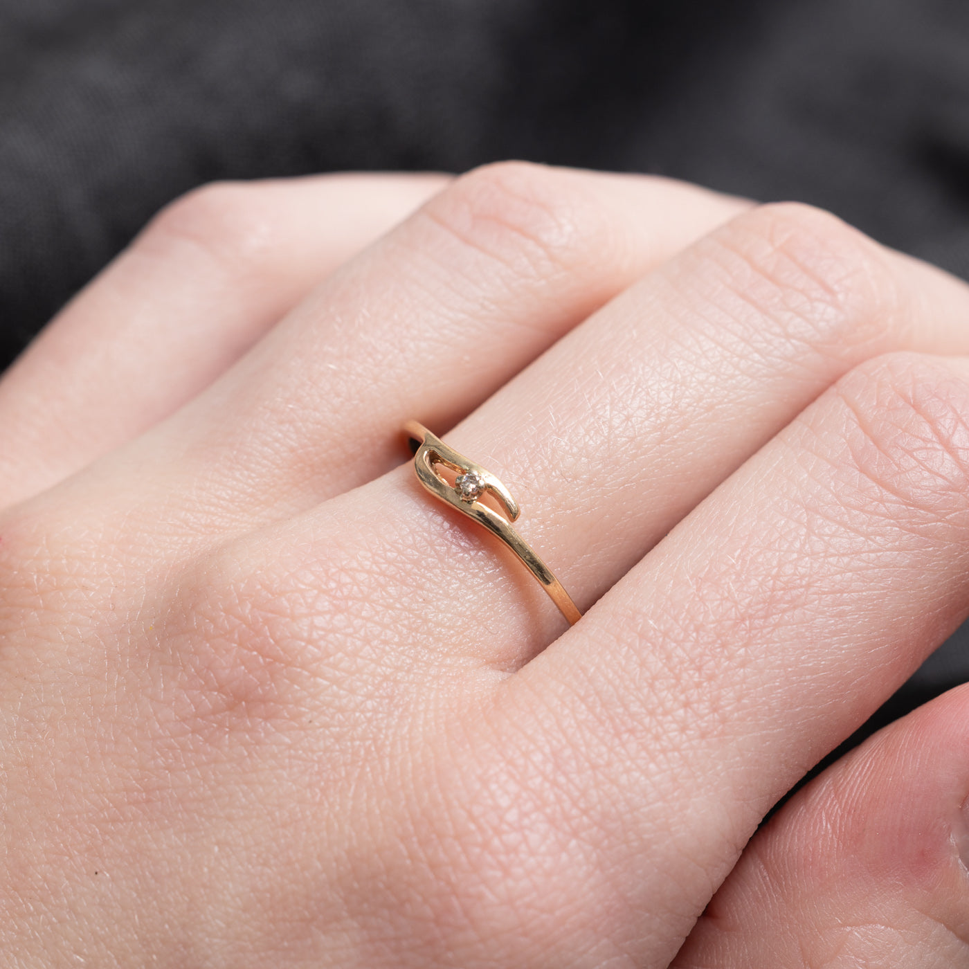 Diamond Thin Bypass Ring | SZ 10.0 |