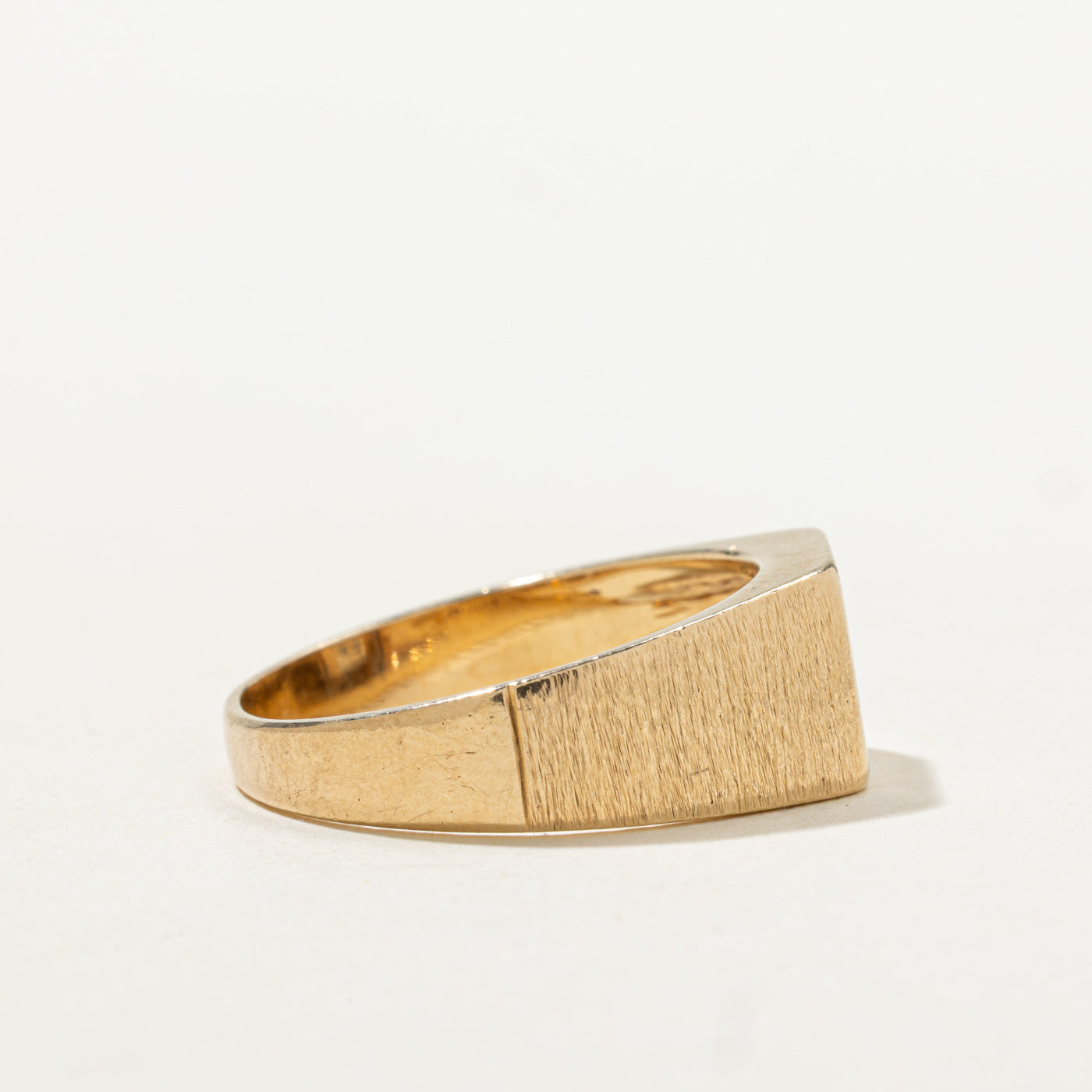 Diamond Grid Textured Signet Ring | SZ 9.5 |