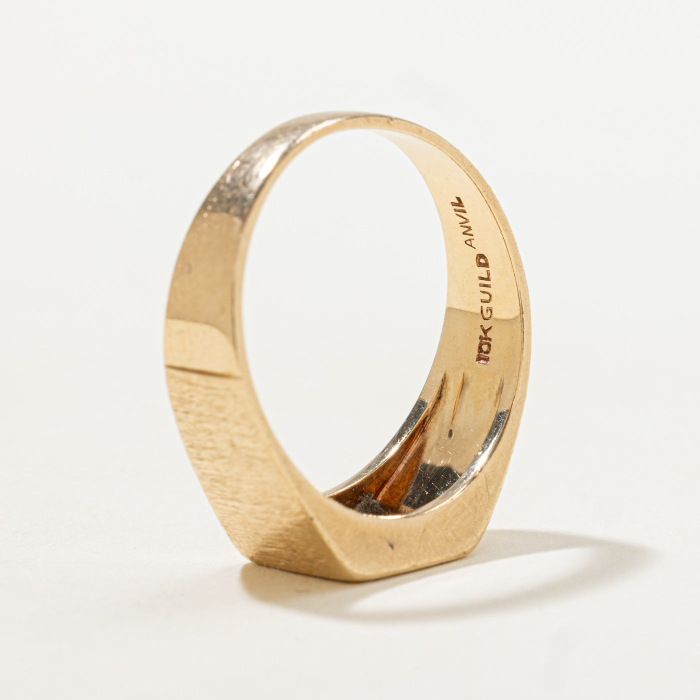 Diamond Grid Textured Signet Ring | SZ 9.5 |