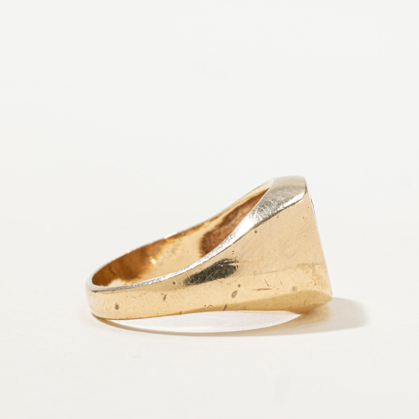 Diamond "M" Initial Signet Ring | SZ 9.0 |