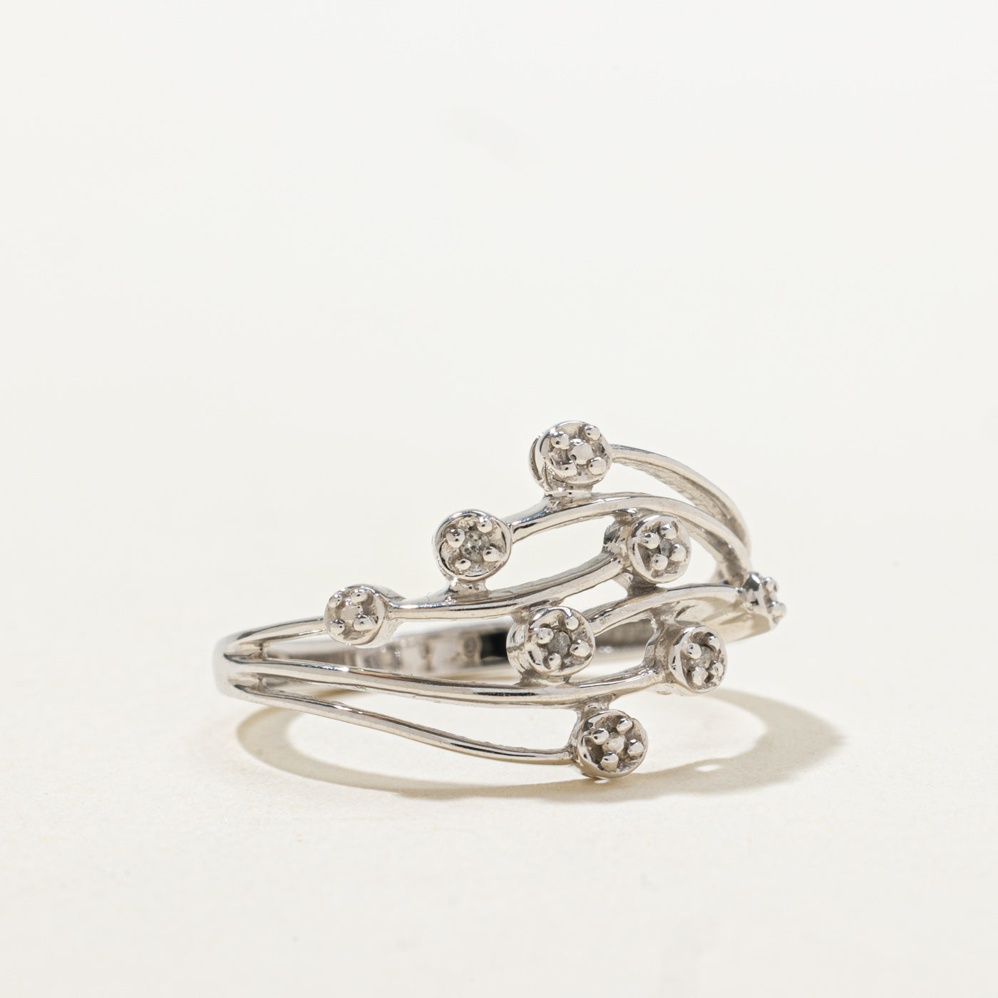 Scattered Diamond Bypass Ring | SZ 7.0 |