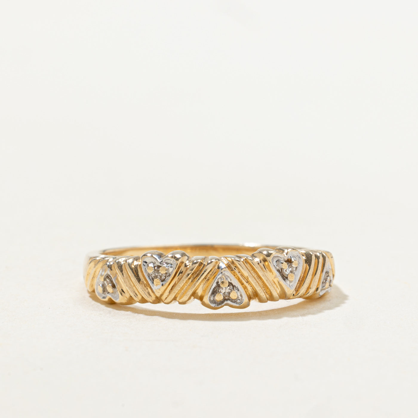 Diamond Heart Grooved Band | SZ 5.5 |