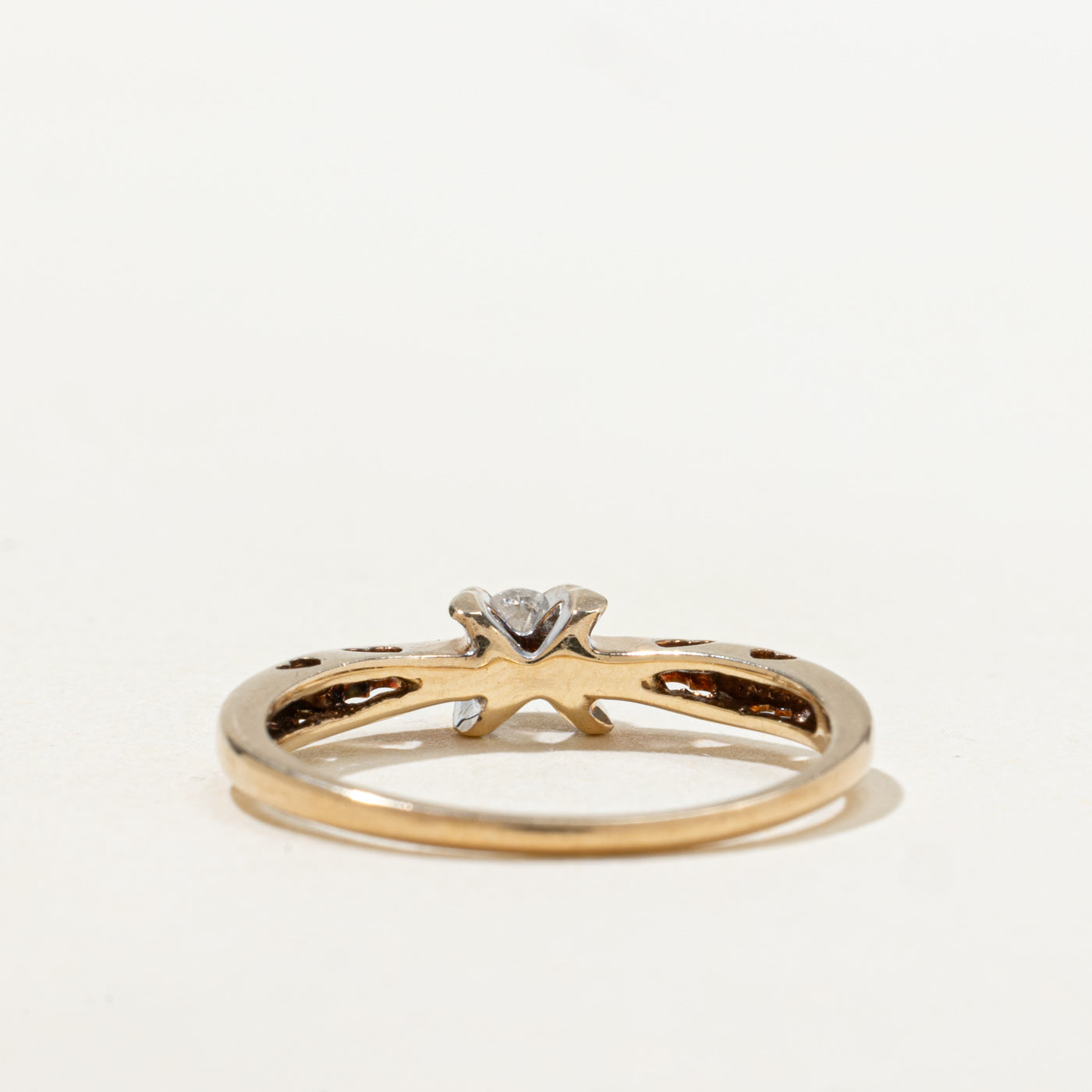 Bague solitaire en forme de cœur avec diamant | Taille 5,75 |