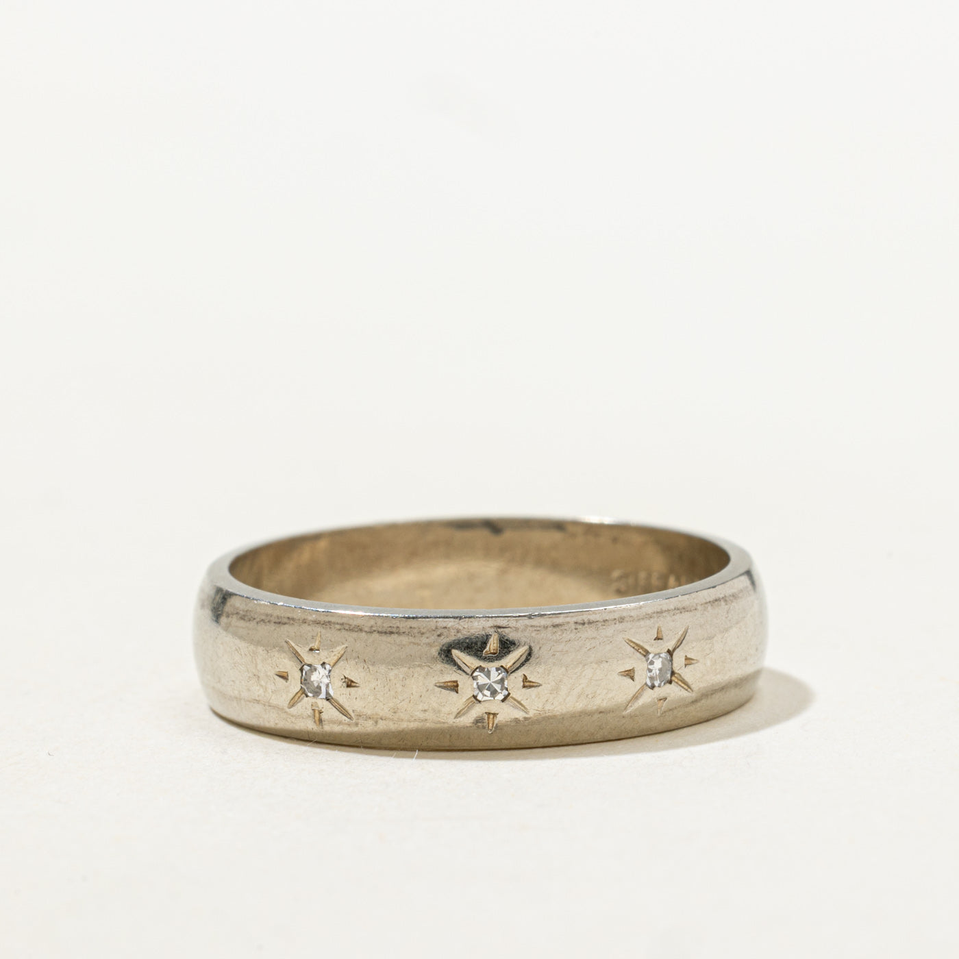Three Stone Star Set Diamond Band | SZ 8.0 |