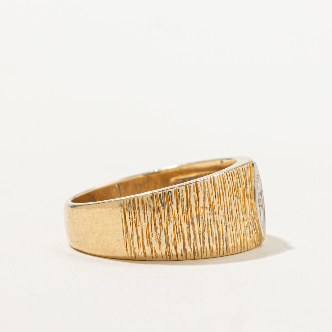 Diamond Marquise Shaped Textured Band | SZ 6.5 |