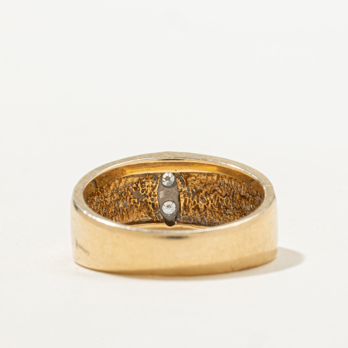 Diamond Marquise Shaped Textured Band | SZ 6.5 |