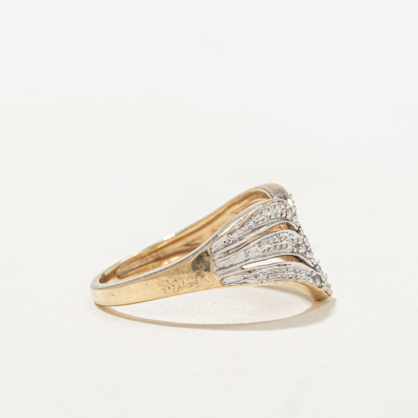 Multi Row Diamond Chevron Ring | SZ 4.0 |