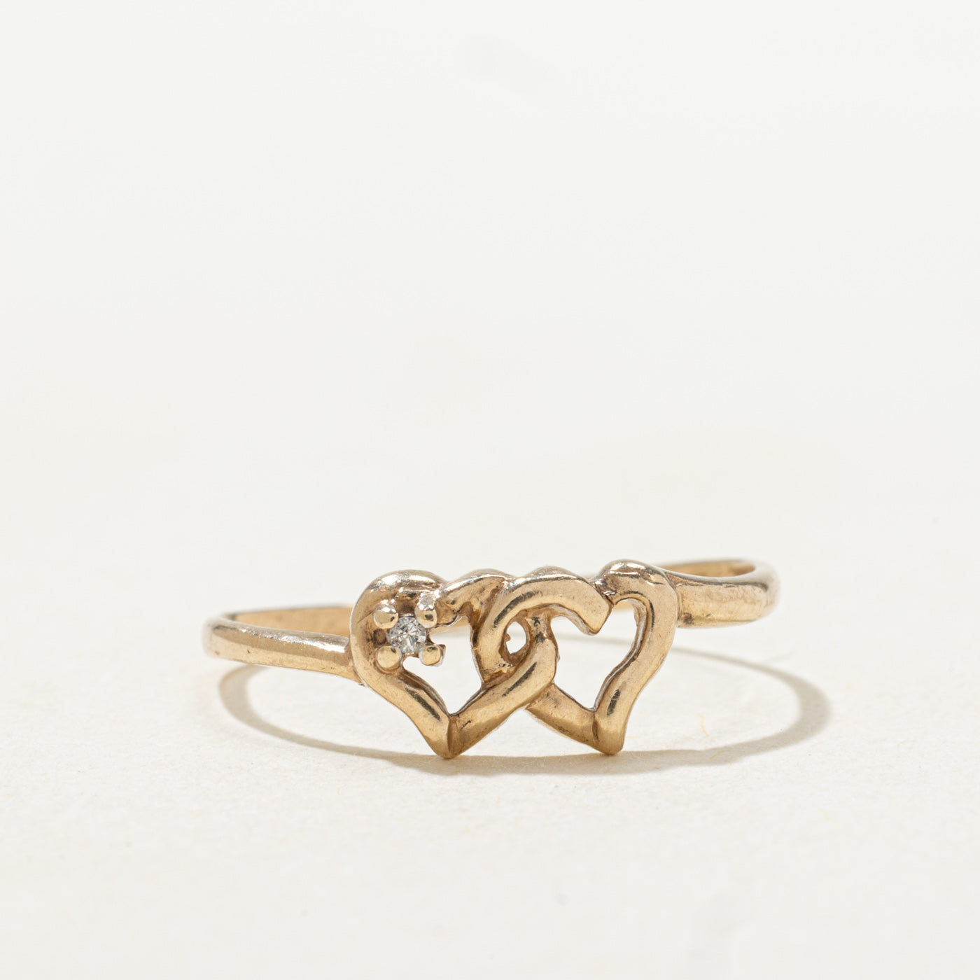 Diamond Double Heart Ring | SZ 7.75 |