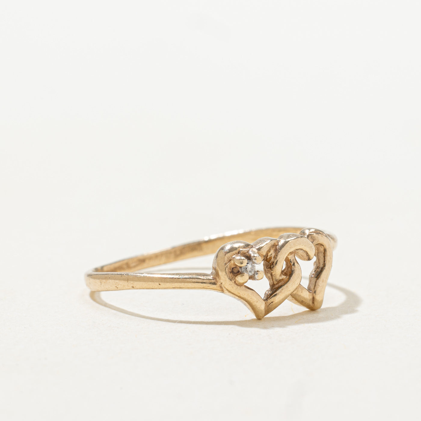 Diamond Double Heart Ring | SZ 7.75 |