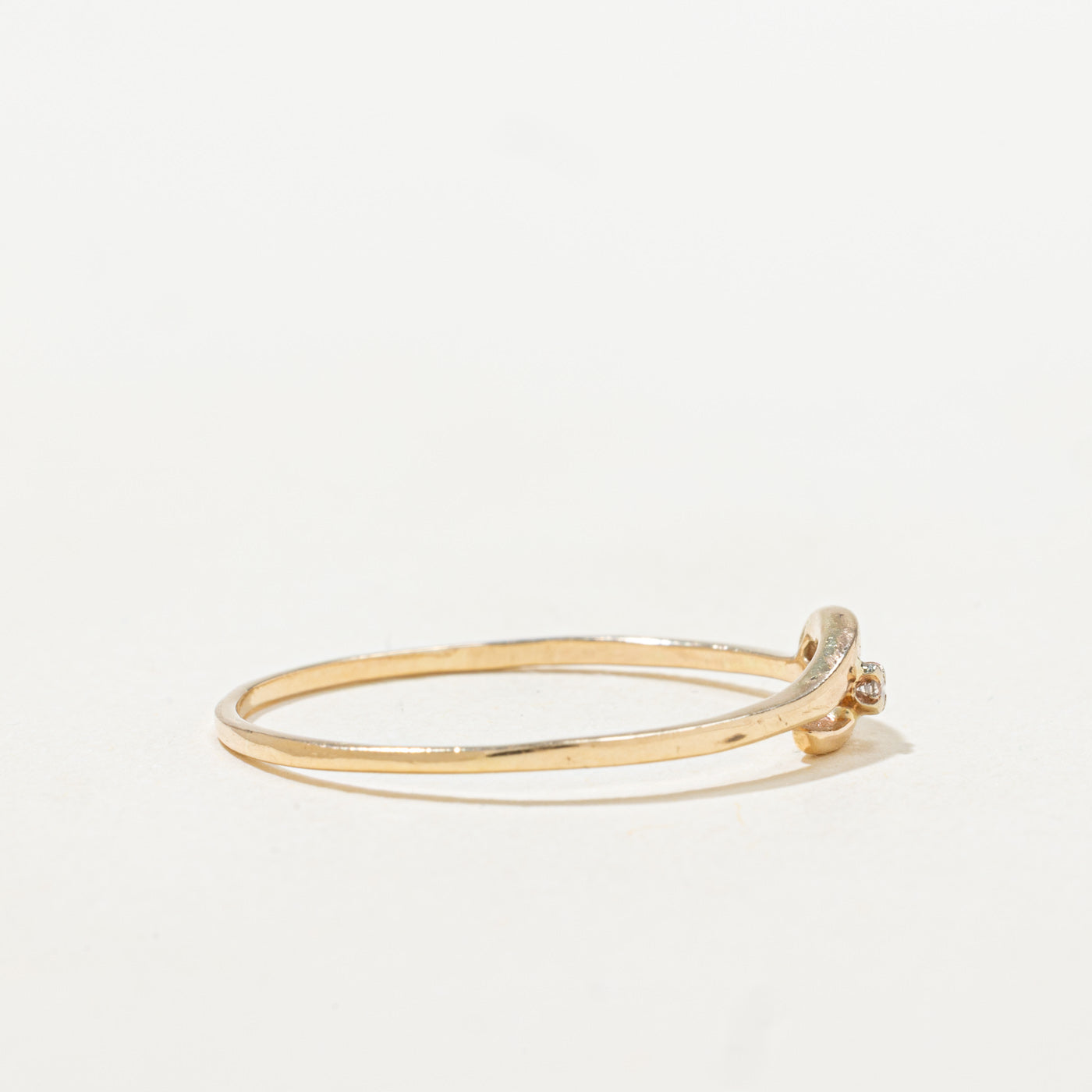 Diamond Thin Bypass Ring | SZ 10.0 |