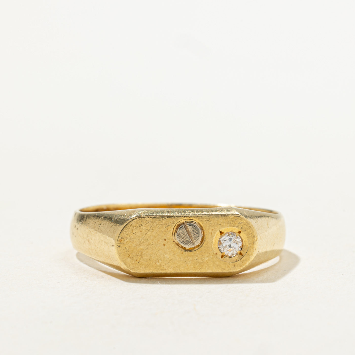Star Set Diamond Signet Ring | SZ 10.5 |