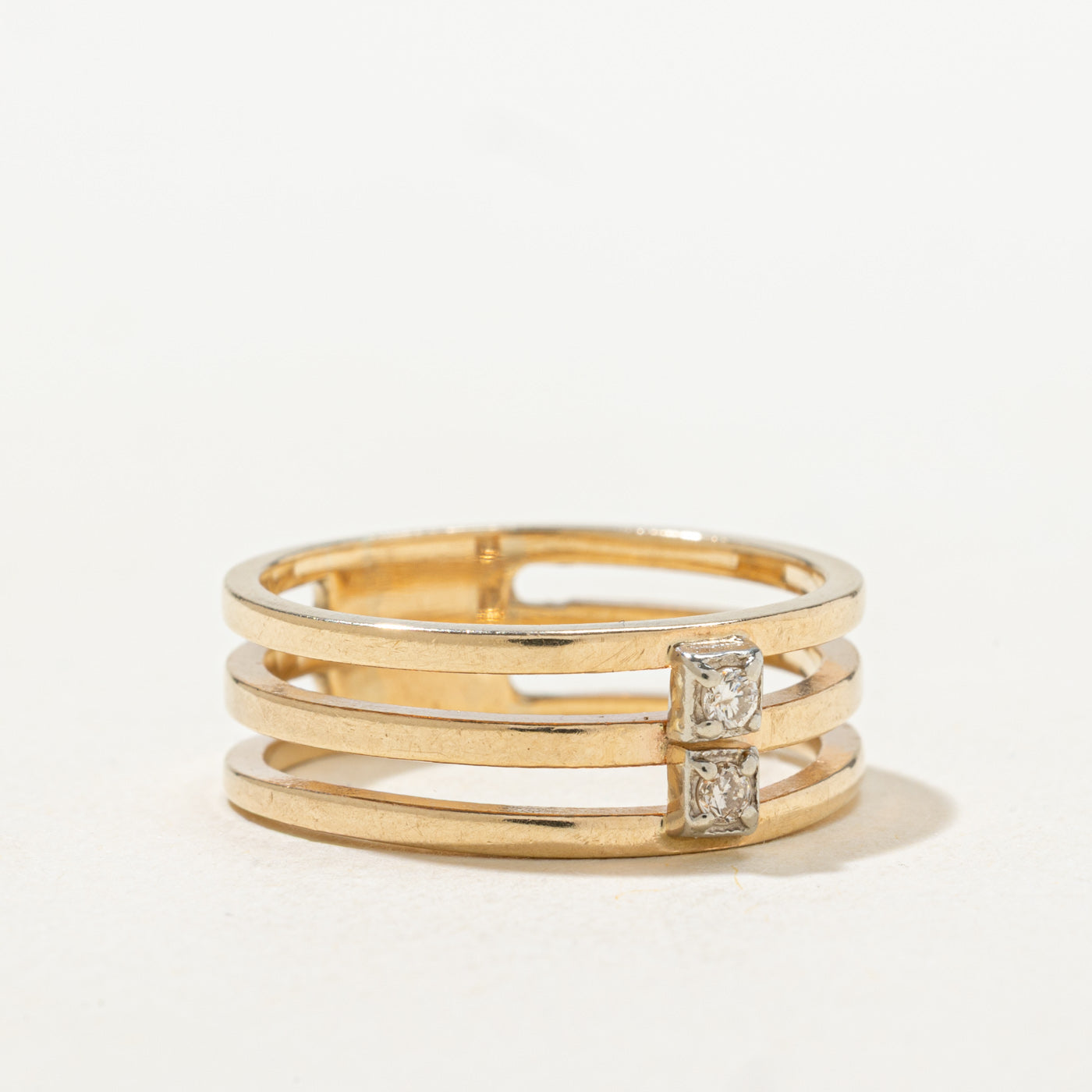 Diamond Column Open Layered Band | 7.15mm | SZ 7.5 |