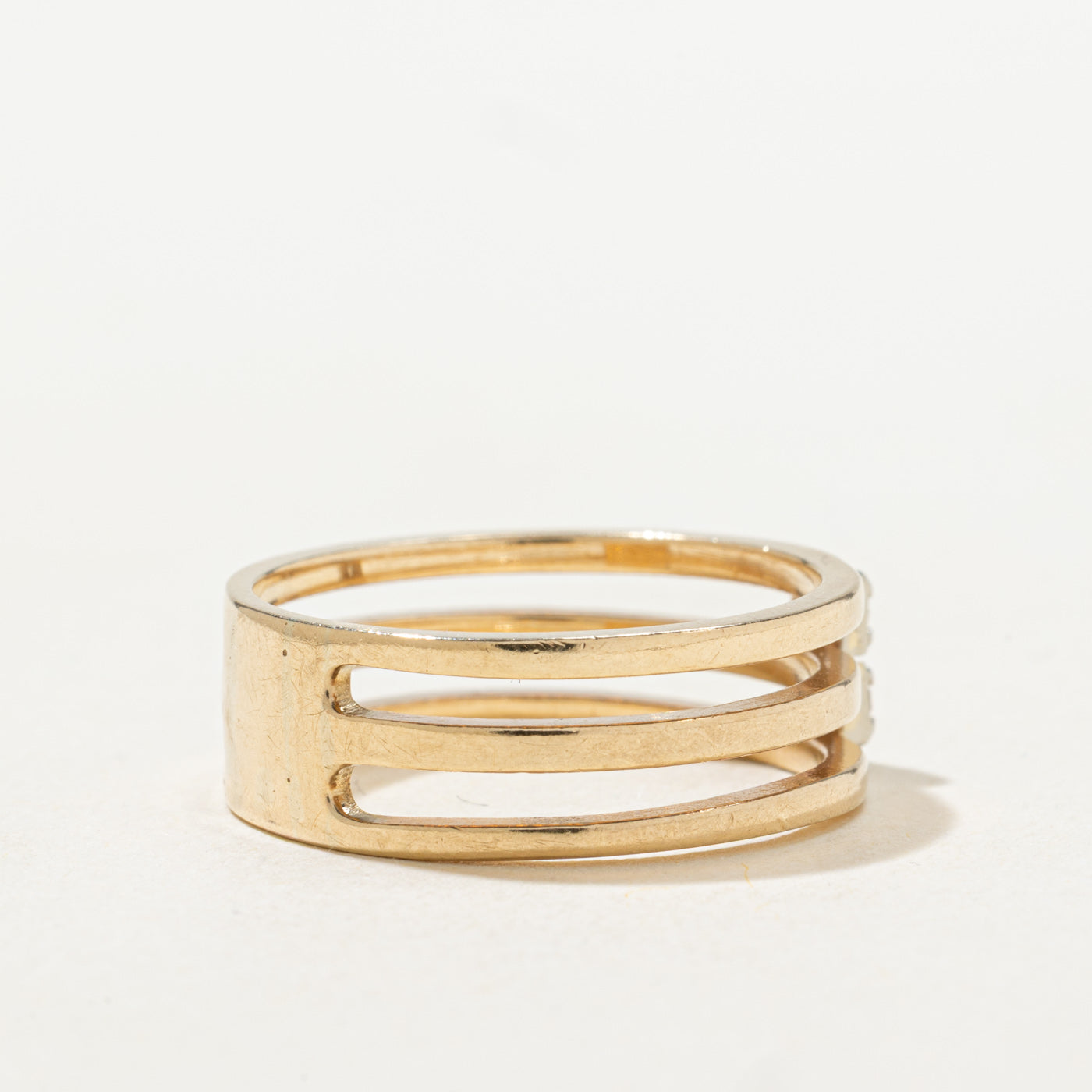 Diamond Column Open Layered Band | 7.15mm | SZ 7.5 |