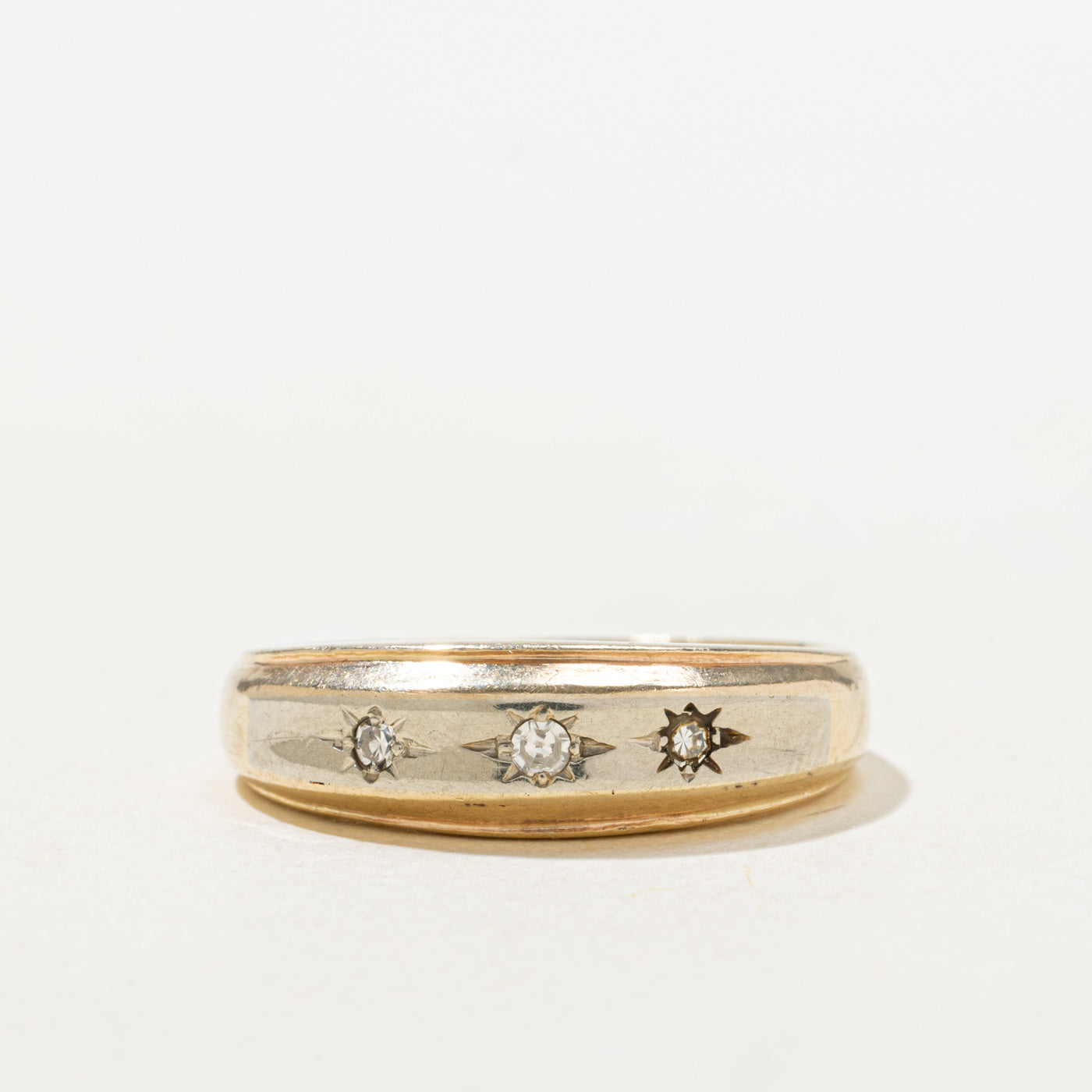 Three Stone Star Set Diamond Band | SZ 8.5 |