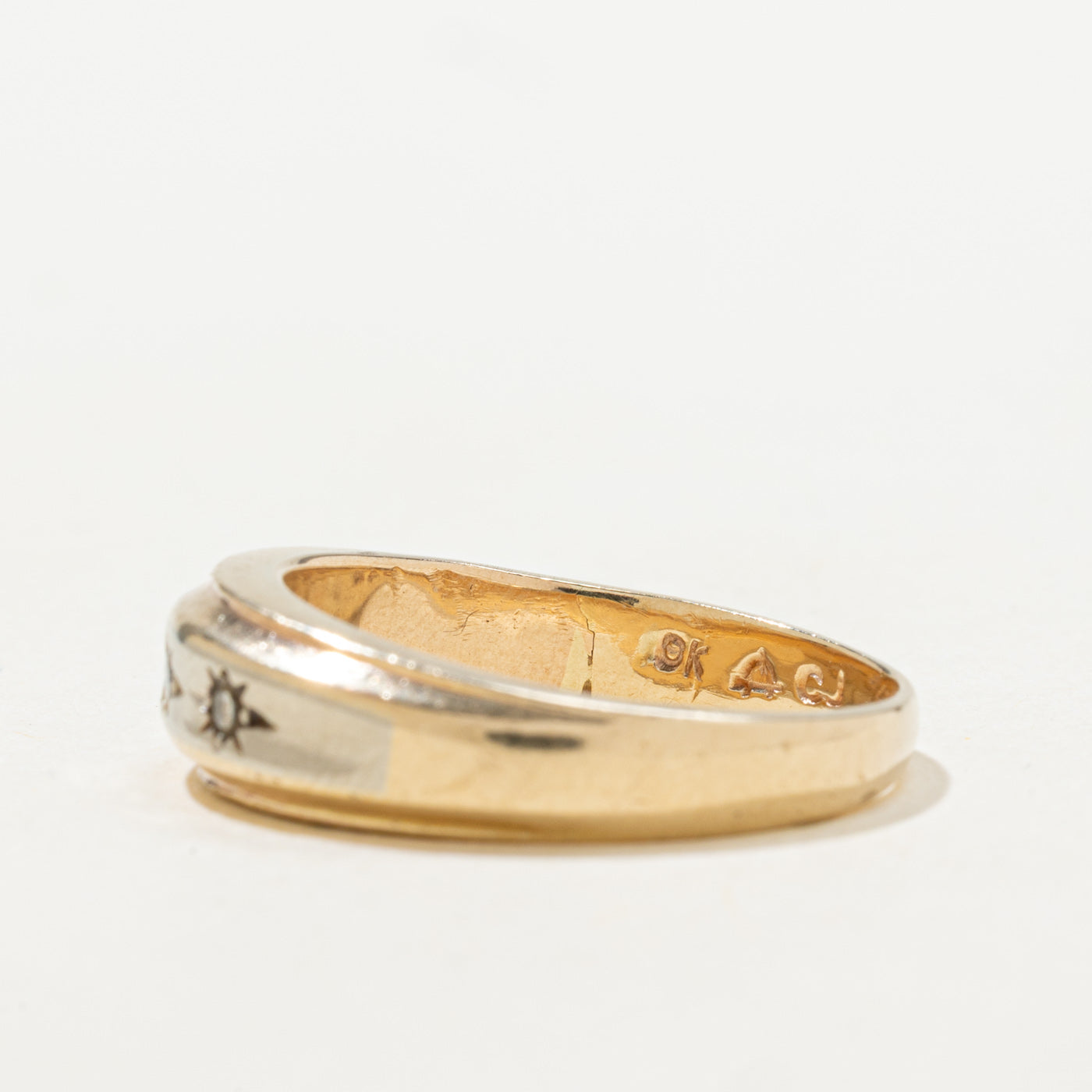 Three Stone Star Set Diamond Band | SZ 8.5 |
