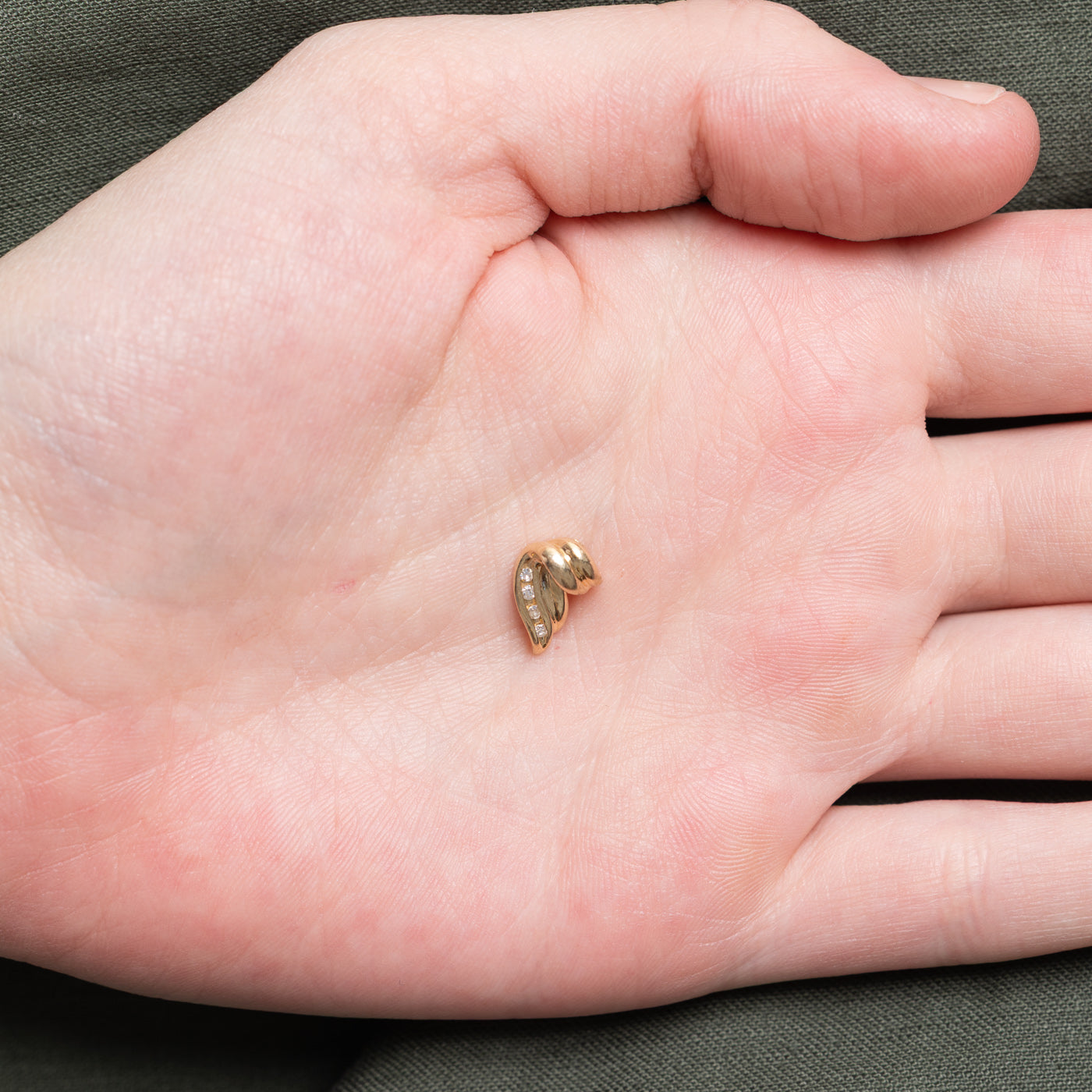 Channel Set Diamond Wave Pendant