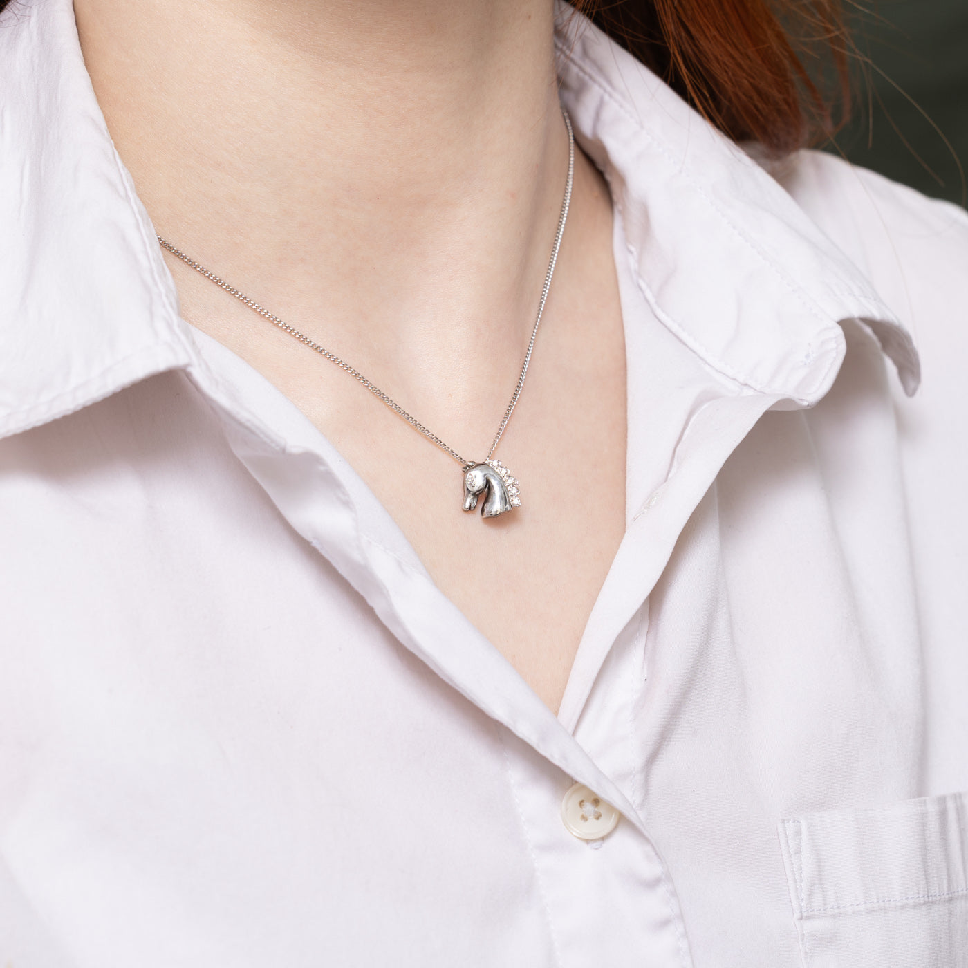 Diamond Horse Head Pendant