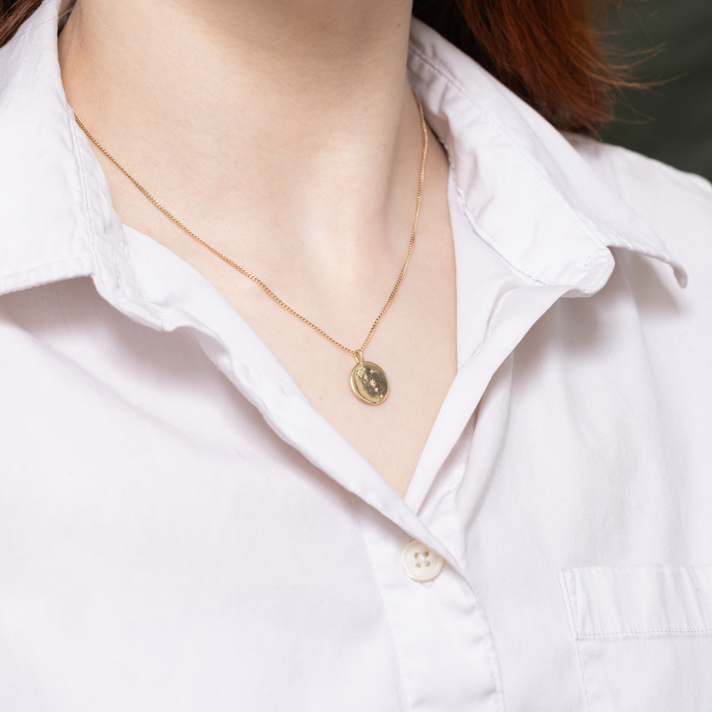 Star Set Diamond Cancer Zodiac Pendant