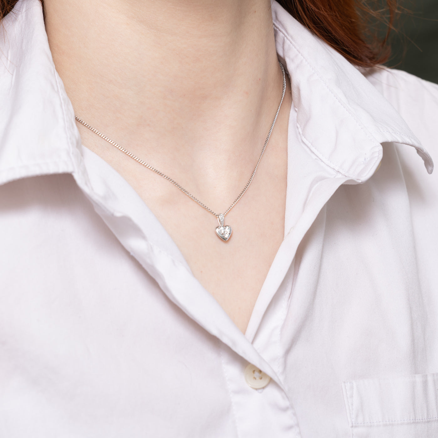 Pendentif cœur serti de diamants pavés