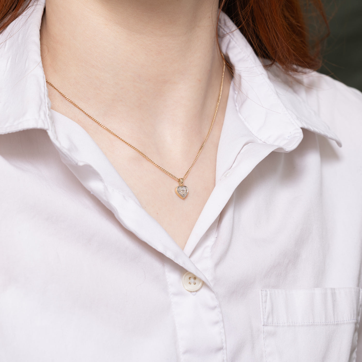 Pendentif cœur serti de diamants pavés