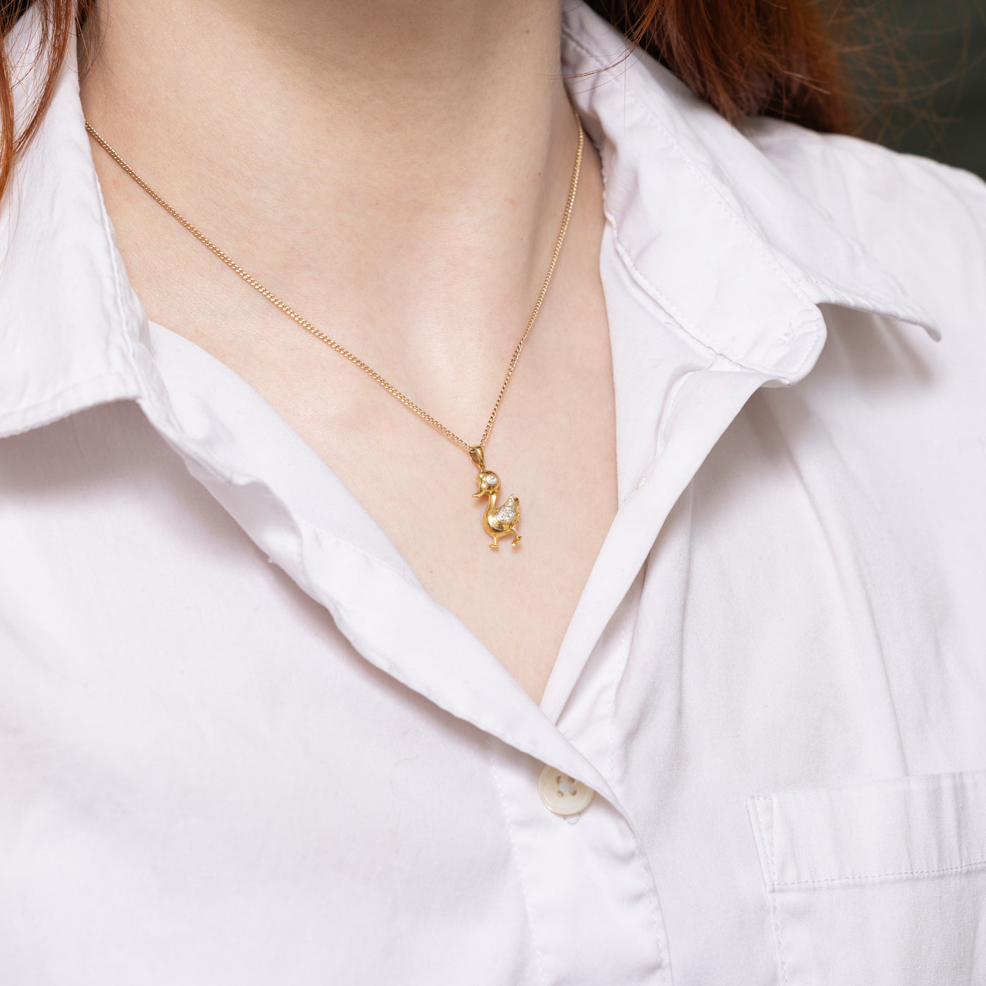 Diamond Duckling Pendant