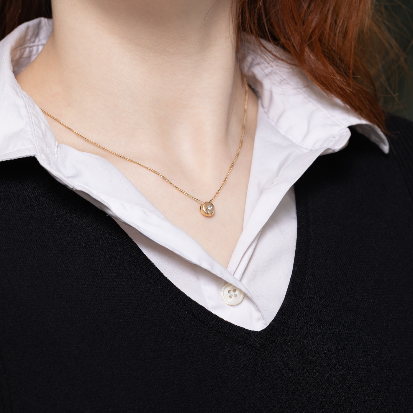 Bezel Set Diamond Circle Pendant