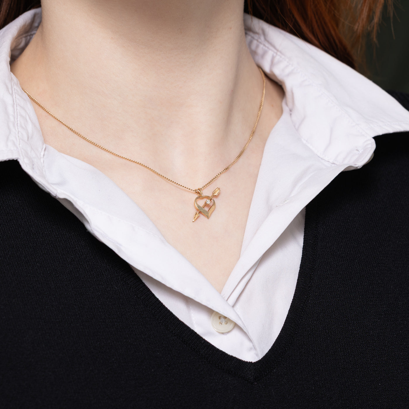 Diamond Heart & Arrow Pendant