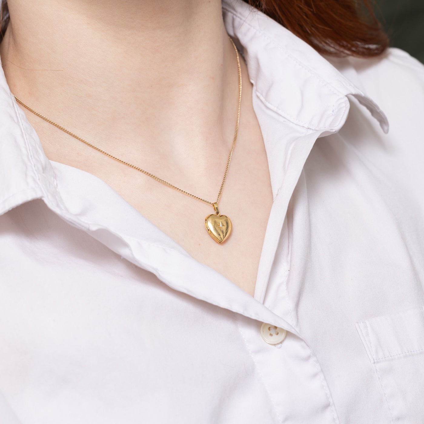Star Set Diamond Heart Locket Pendant
