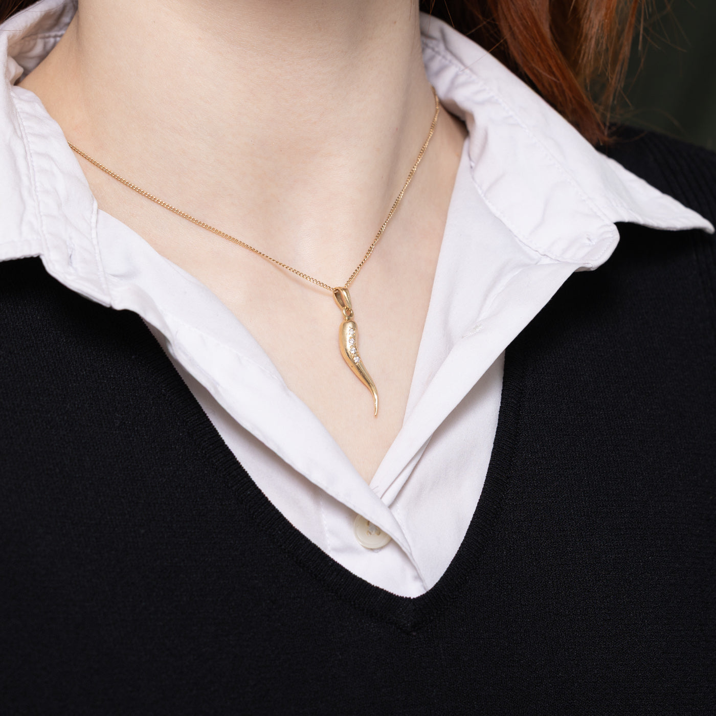 Diamond Cornicello Pendant