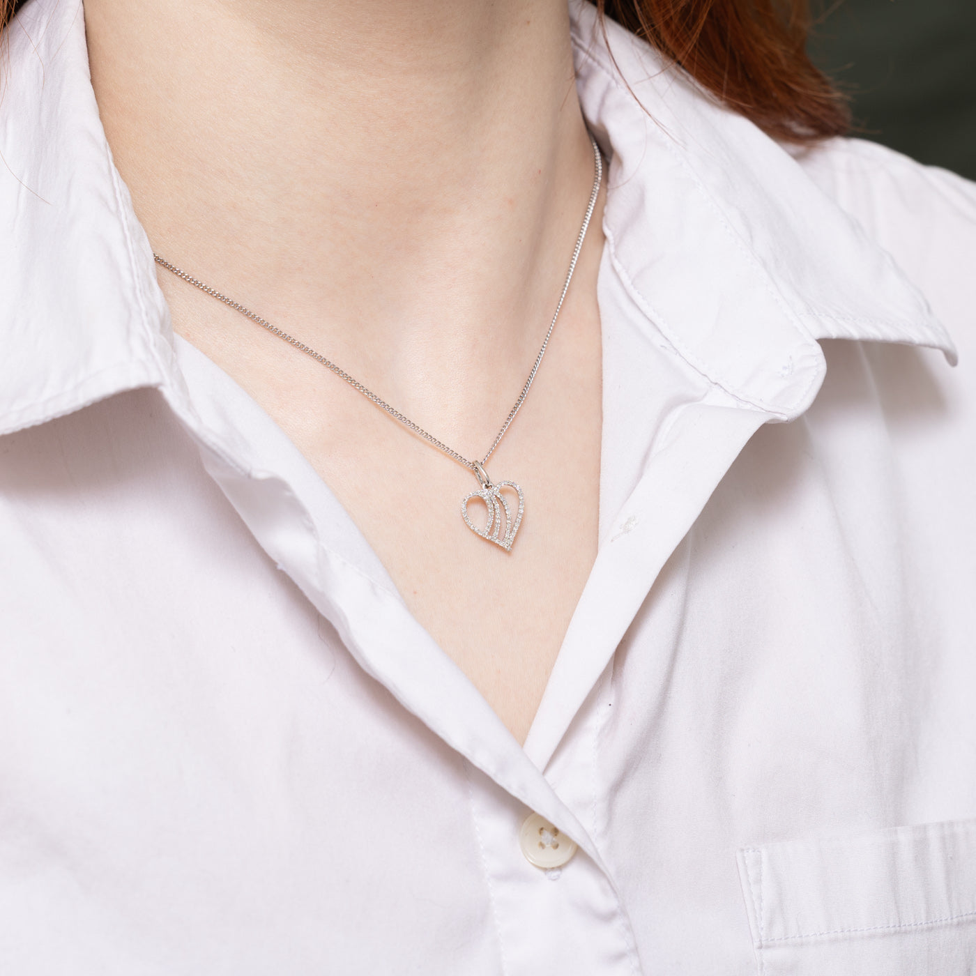 Pave Set Diamond Heart Pendant