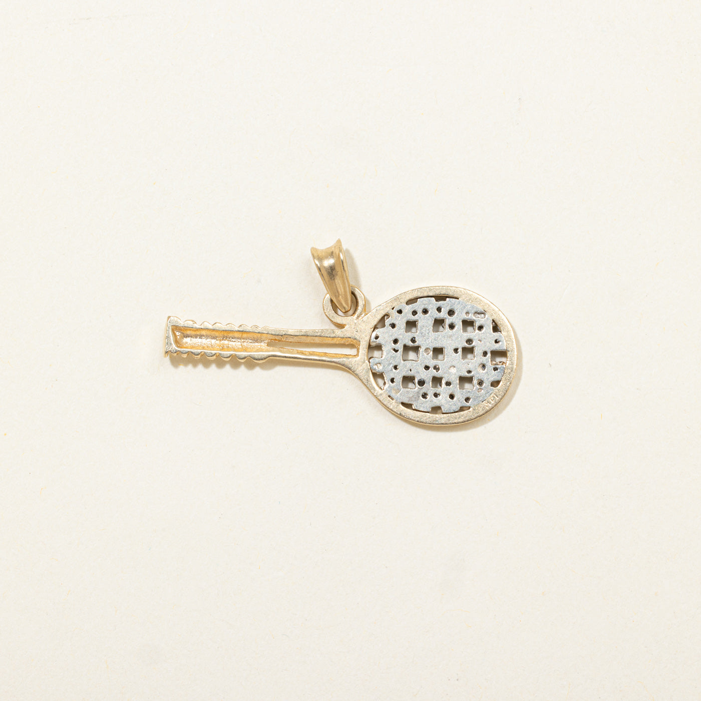 Diamond Tennis Racket Pendant