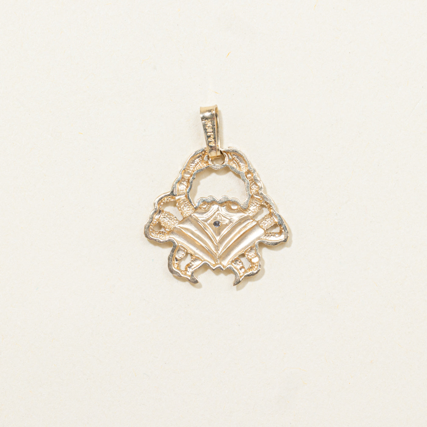Diamond Textured Cancer Zodiac Pendant