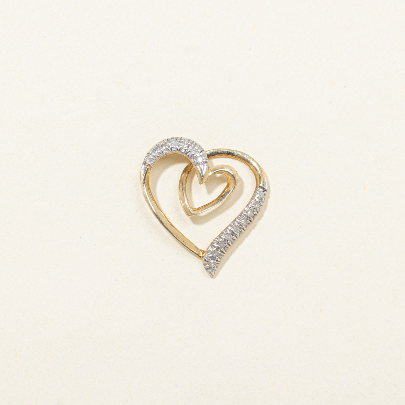 Diamond Swirl Heart Pendant