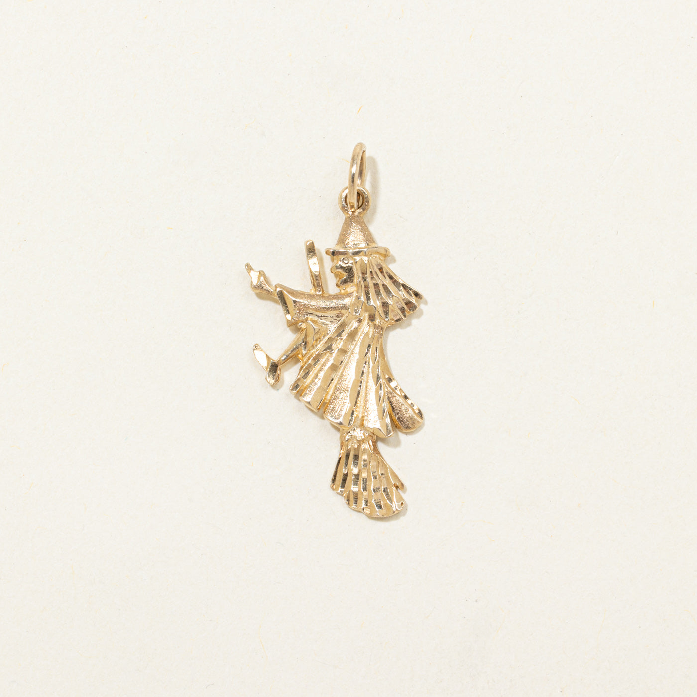 10k Yellow Gold Witch Charm