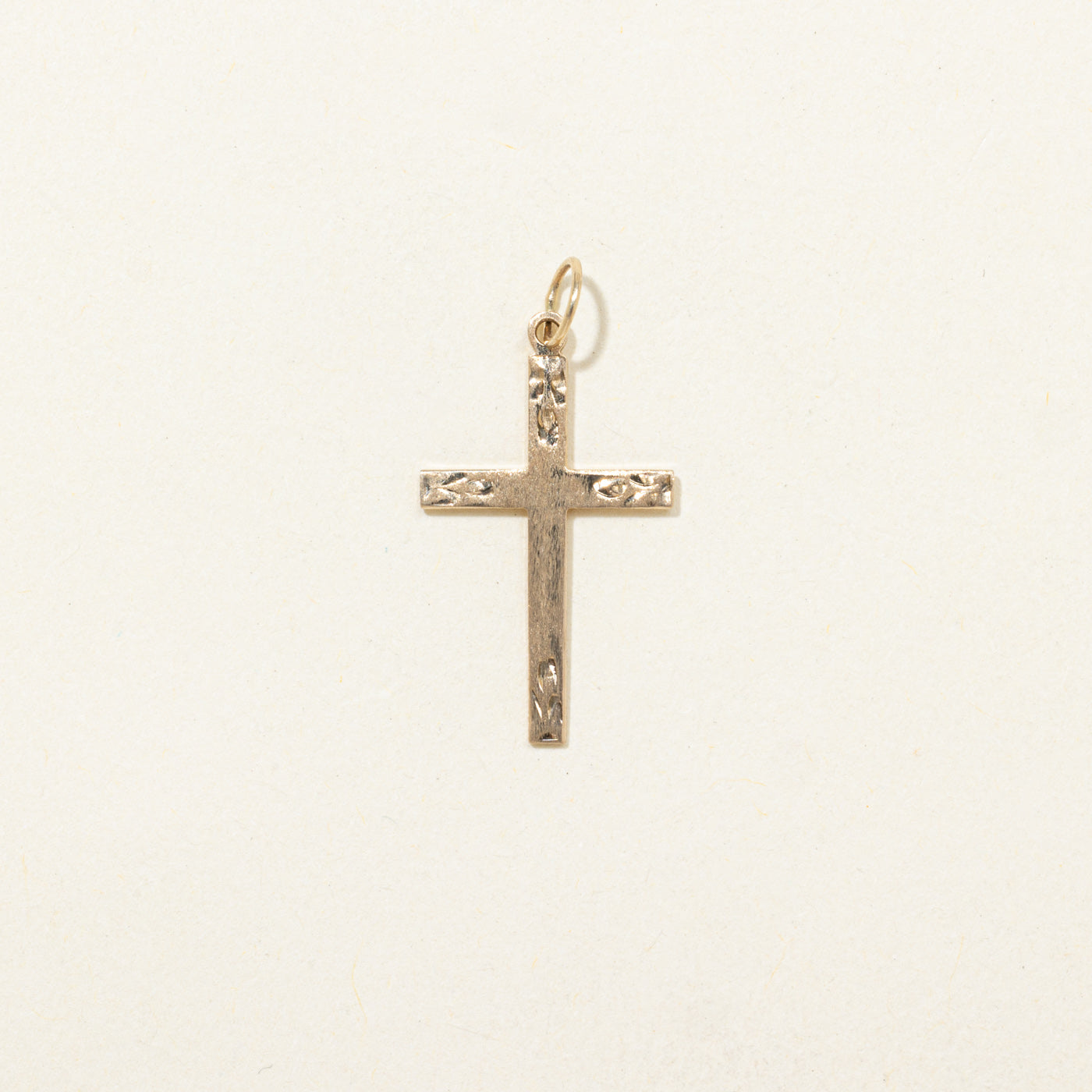 10k Yellow Gold Engraved Cross Pendant