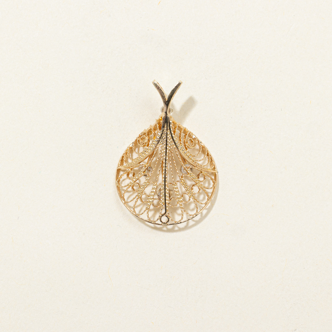 Diamond Filigree Pear Shaped Pendant