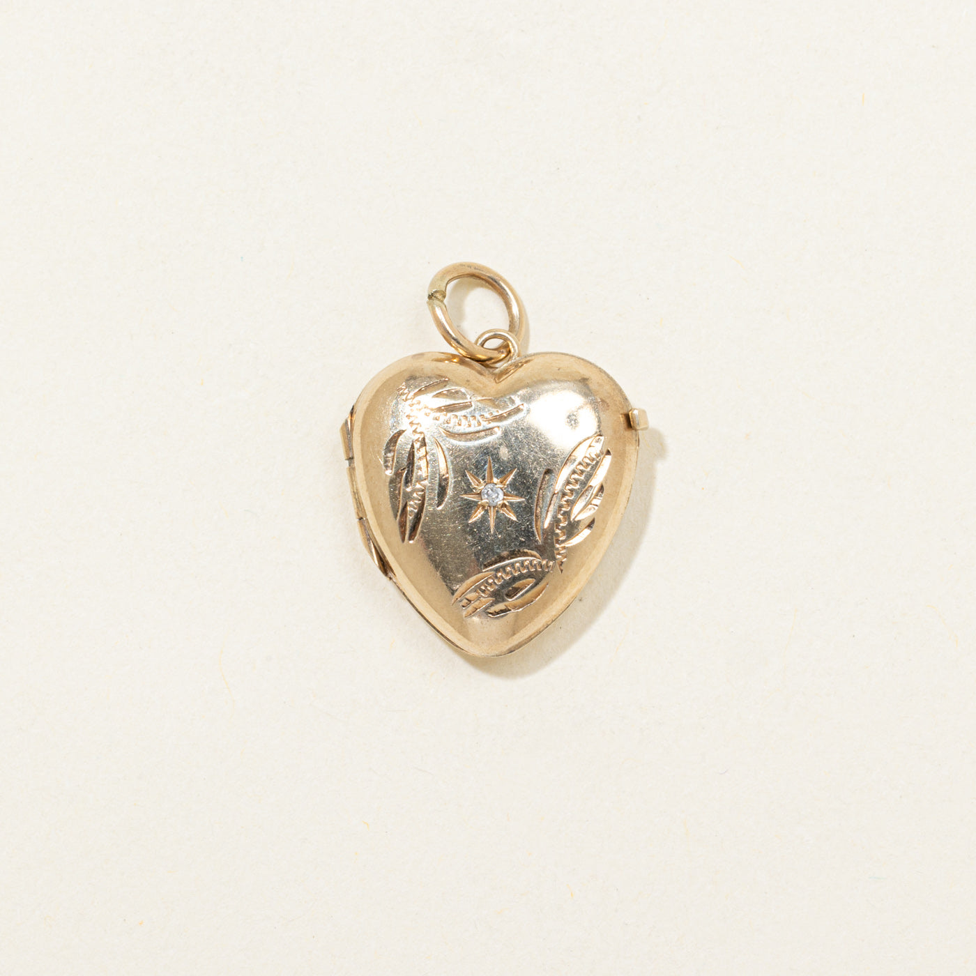Star Set Diamond Heart Locket Pendant