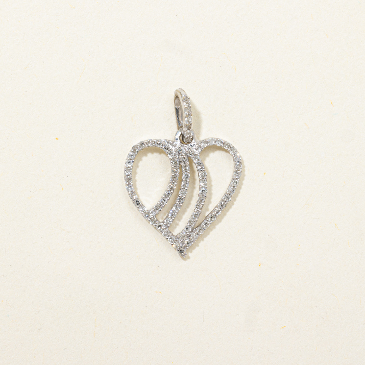 Pave Set Diamond Heart Pendant
