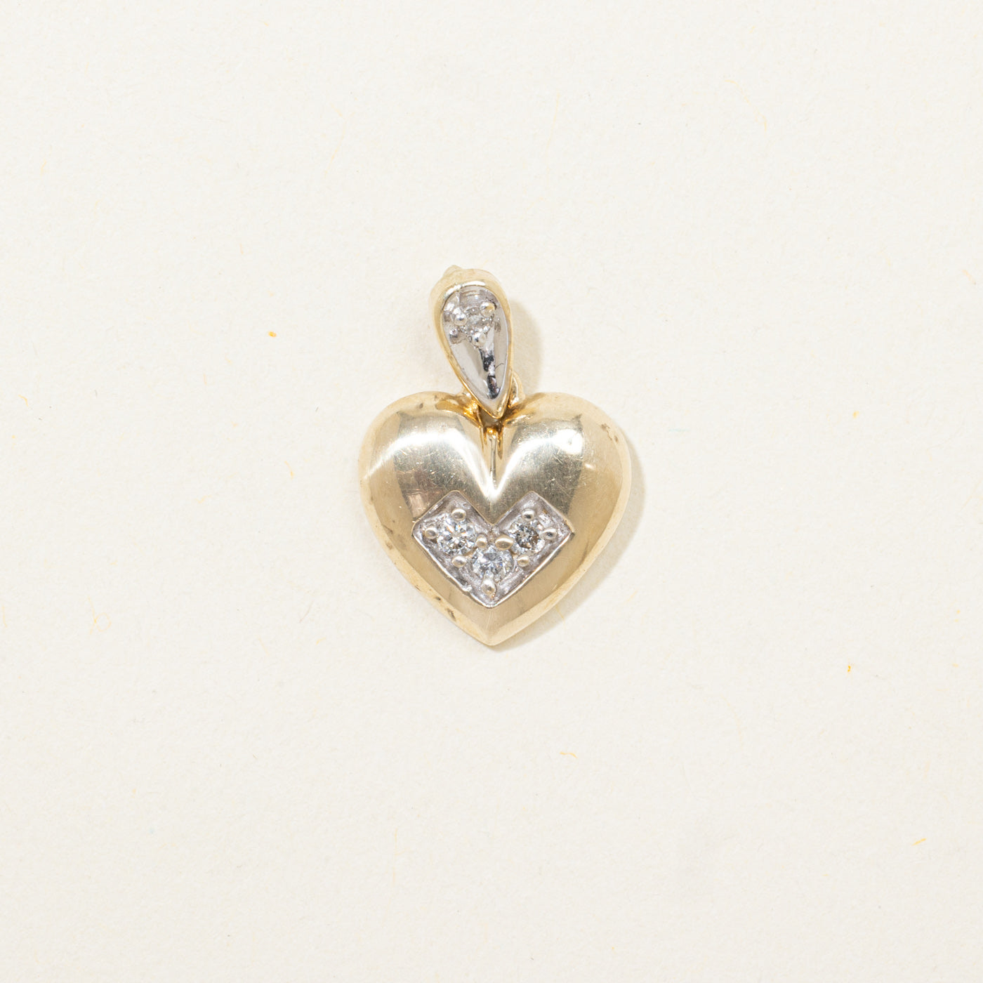 Diamond Puffed Heart Pendant