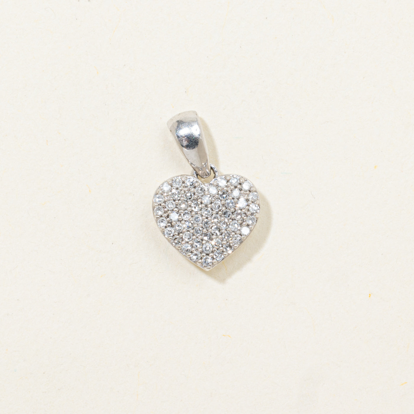 Pave Set Diamond Cluster Heart Pendant