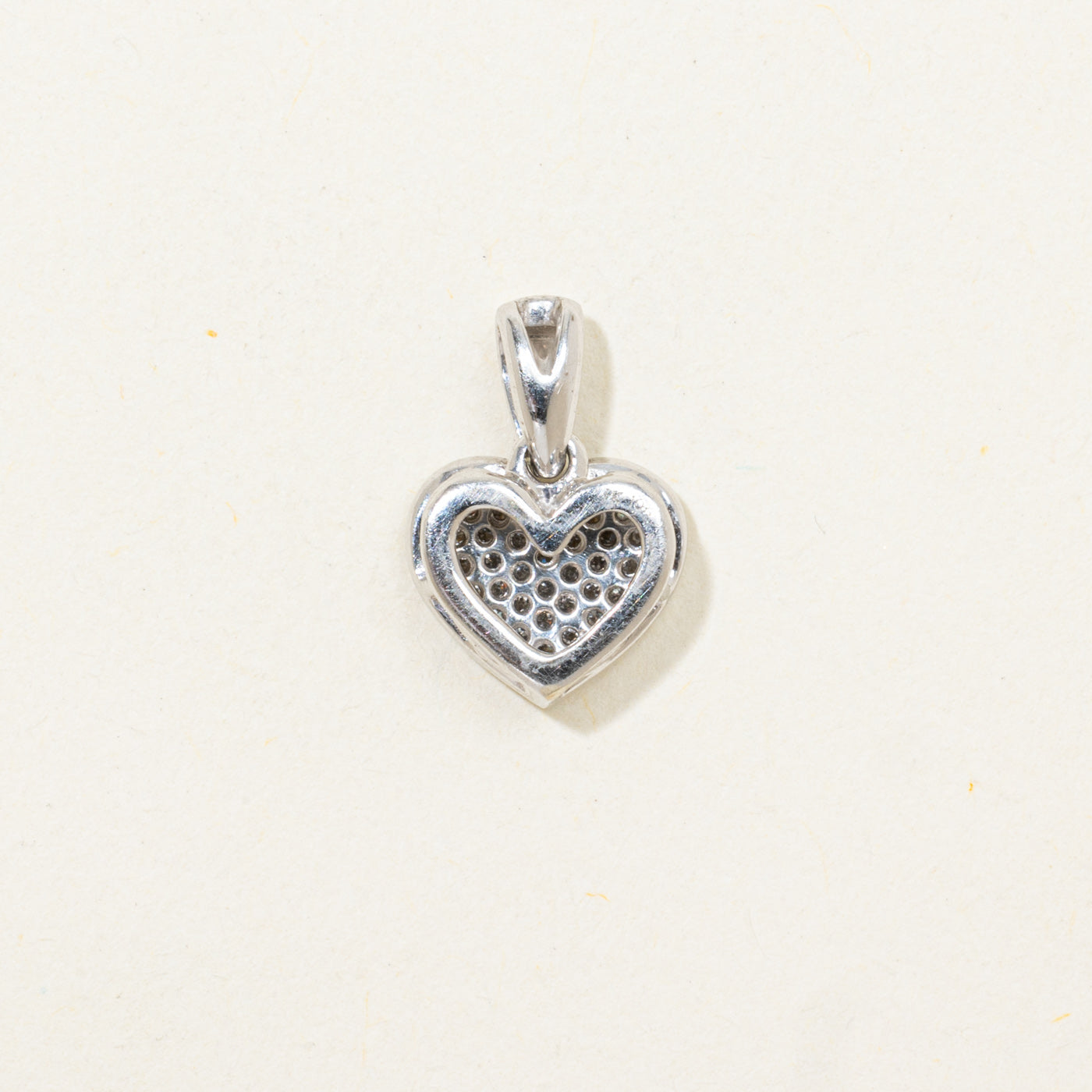 Pave Set Diamond Cluster Heart Pendant
