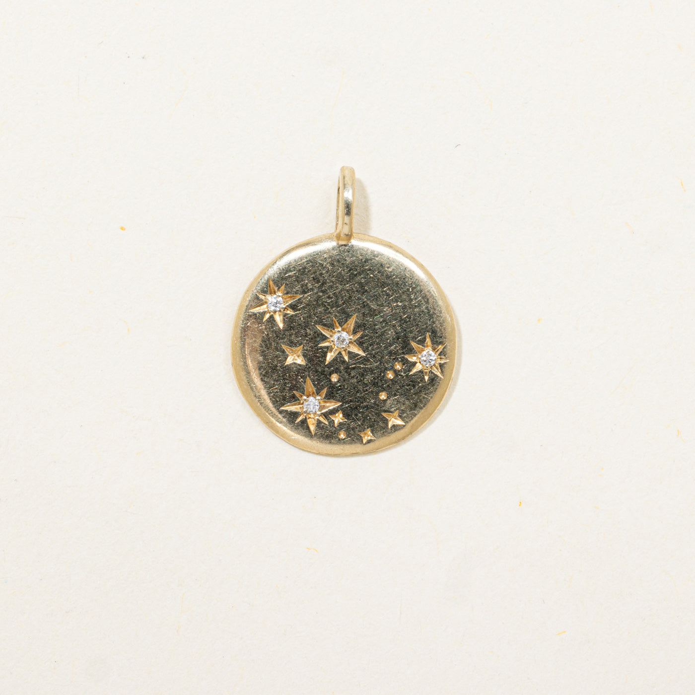 Star Set Diamond Aquarius Zodiac Pendant