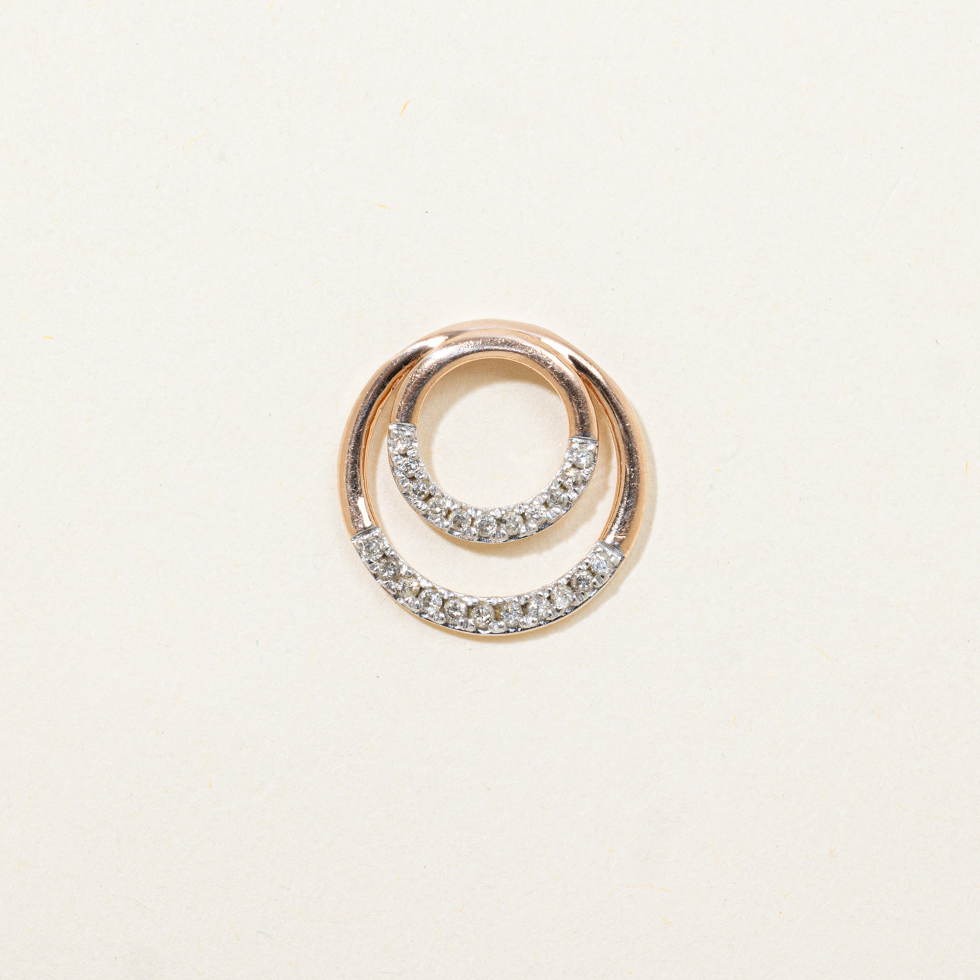 Pave Set Diamond Circles Pendant