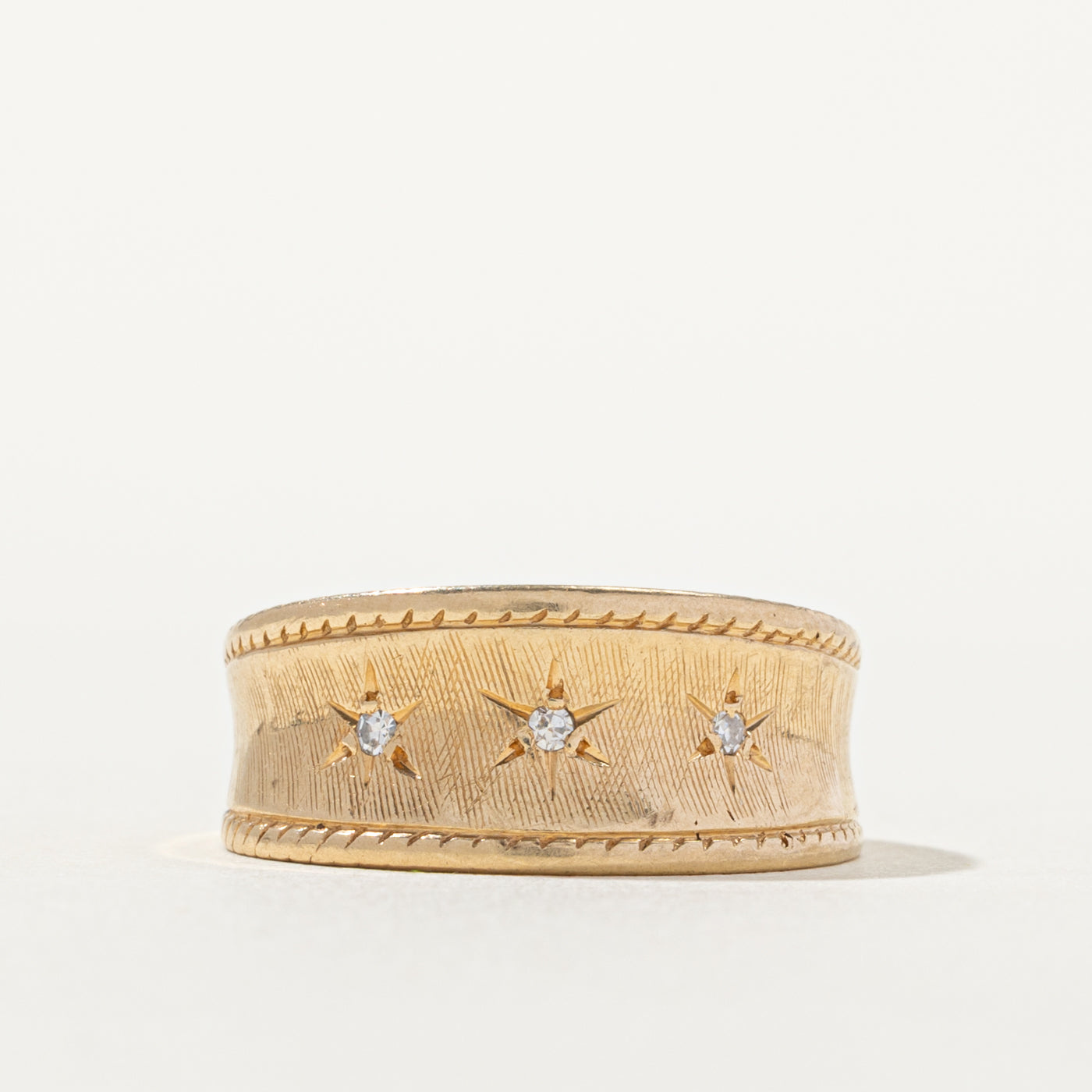 Vintage Canadian 14k Star Set Diamond Band | SZ 6