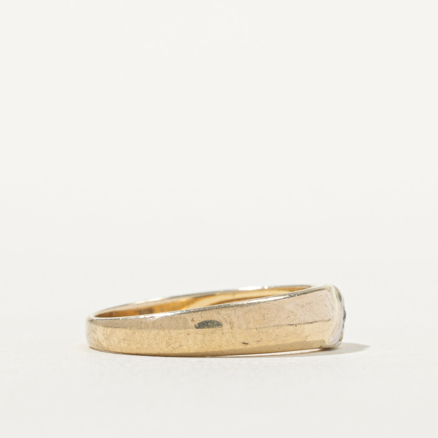 10k Three Stone Diagonal Diamond Row Band | SZ 6.25