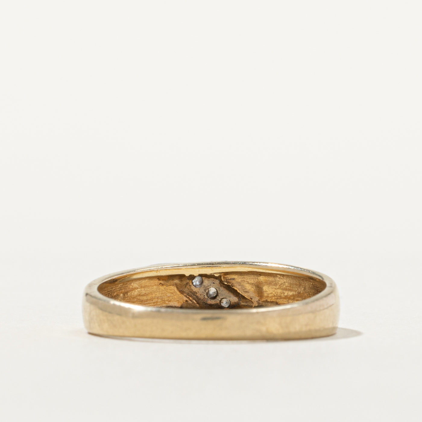 10k Three Stone Diagonal Diamond Row Band | SZ 6.25