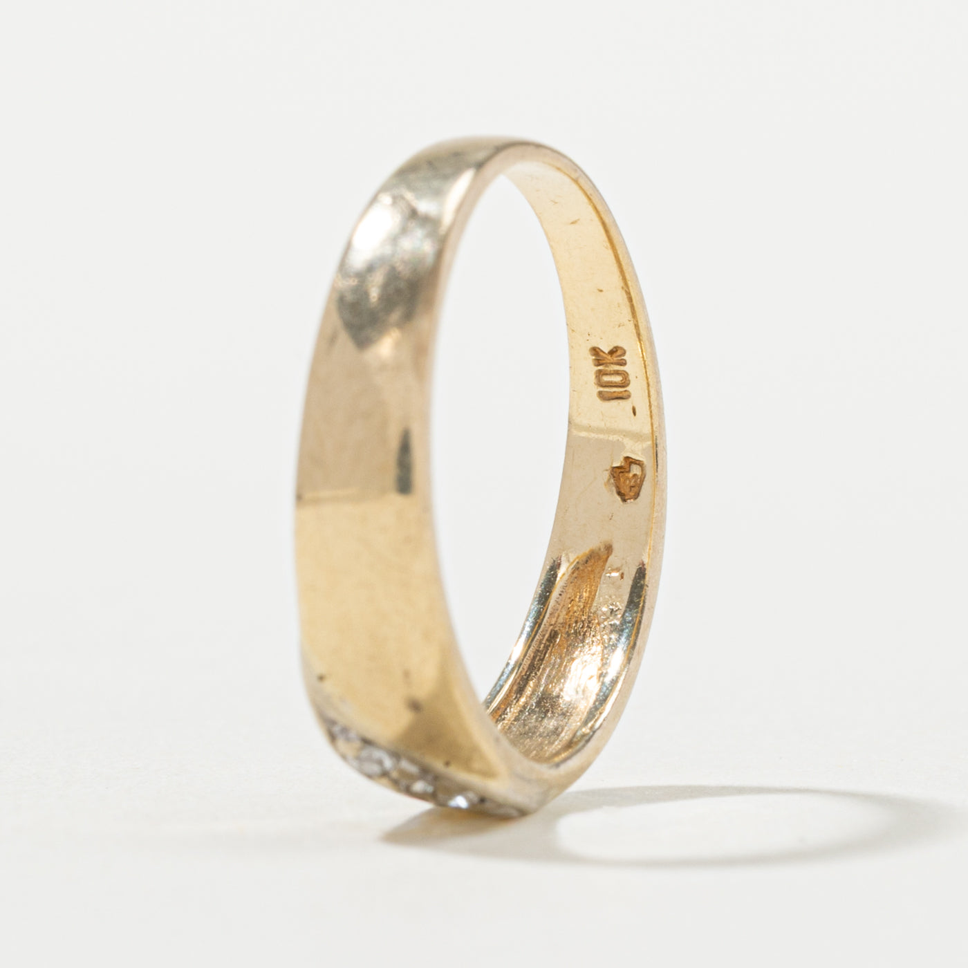 10k Three Stone Diagonal Diamond Row Band | SZ 6.25