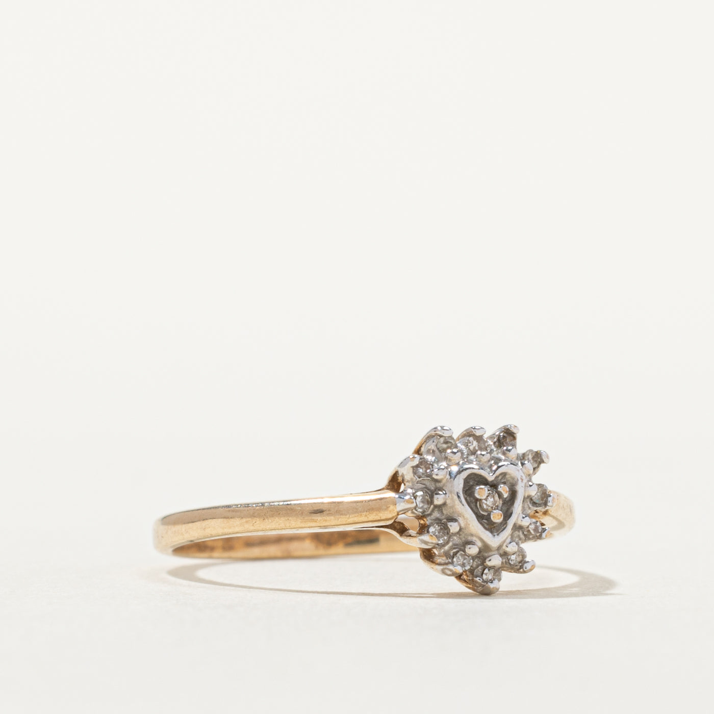 10k Diamond Petal Cluster Heart Ring | SZ 6.75